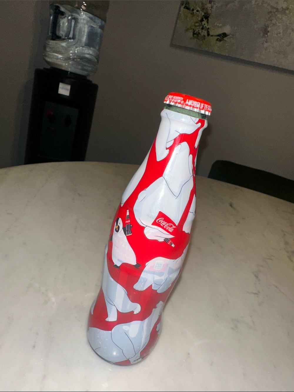 Coca Cola Red & White Polar Bear Pattern Bottle